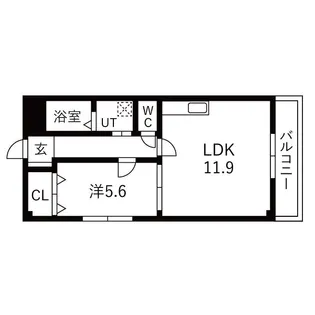 コスモ西里【1階】の間取り