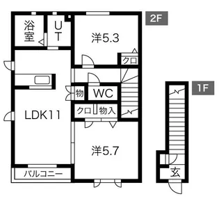 サニースポット【A102号室】の間取り