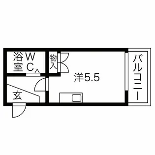 コスモ川名【1B号室】の間取り