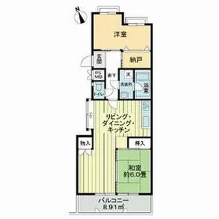 ライオンズマンション虹ヶ丘ガーデン参番館【2階】の間取り