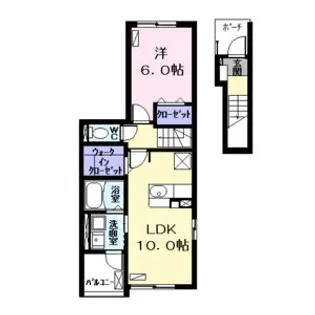 ベルカーサⅢ【2階】の間取り