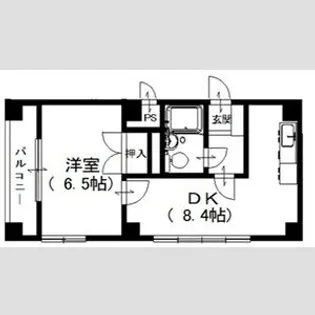 ヴィラウエスト(B・V)【5階】の間取り