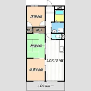 第2奥村ハイツ【2階】の間取り