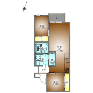 REGALEST上小田井4(フォー)【202号室】の間取り