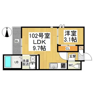 GRANDTIC nakasugichou【2階】の間取り