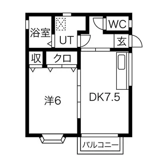 第2ひかり荘【2F号室】の間取り