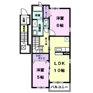 ベルクラール B【2階】の間取り