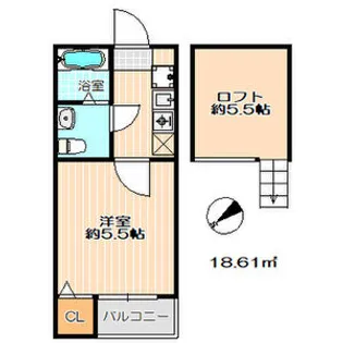 キャッスルワン【203号室】の間取り