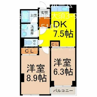 フォンテーヌナウ【5階】の間取り