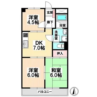 白砂ヒルズ【403号室】の間取り