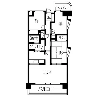 ユーハウス左京山【9階】の間取り