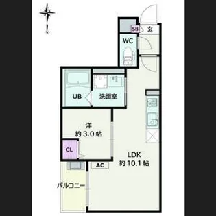 Jack minamijuichibanⅠ【1階】の間取り