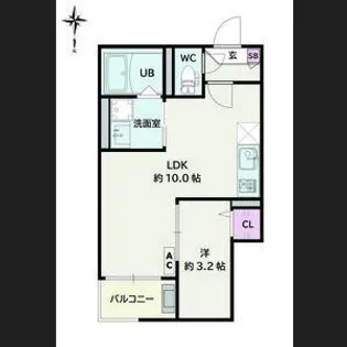 Jack minamijuichibanⅠ【3階】の間取り