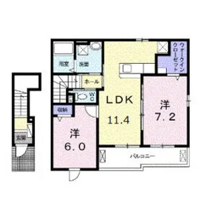 クールドルミエールⅢ【2階】の間取り