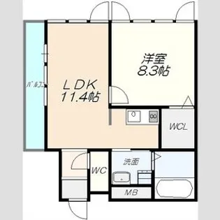 アグレアーブル【00303号室】の間取り