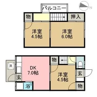 錦荘A棟【2号室】の間取り