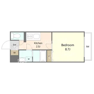 CENT FORCE YOBITSUGI 北棟【202号室】の間取り