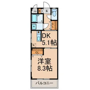 オータム・ライト5【2階】の間取り