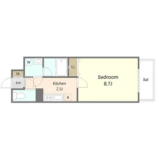 CENT FORCE YOBITSUGI 北棟【303号室】の間取り