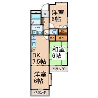 エクセル苗代【101号室】の間取り