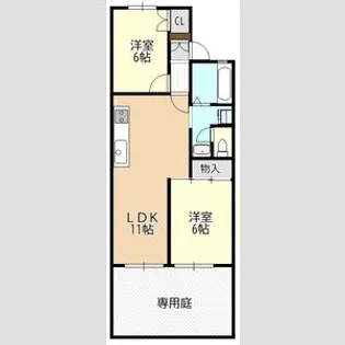 ボナール木村【00102号室】の間取り