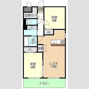 プルーリオン【00101号室】の間取り