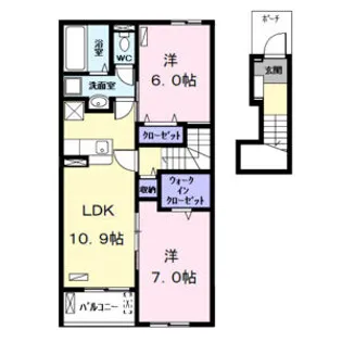 プルミエールシャルム【2階】の間取り