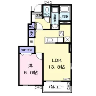 レッド・リーブスⅤ【1階】の間取り