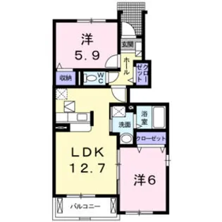 ガーデンヒル西里【1階】の間取り