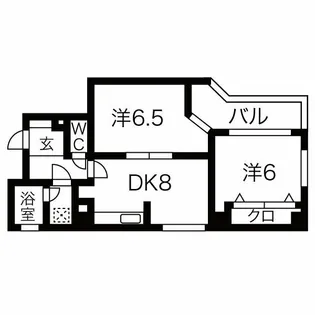 ゲストハウスレインボー伏見【704号室】の間取り