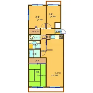 パークノヴァ亀の井【2階】の間取り