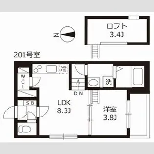 フォーラムエス【2階】の間取り