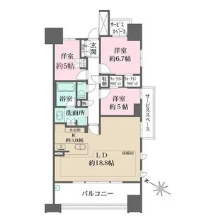 ザ・パークハウス名古屋(A棟)【9階】の間取り