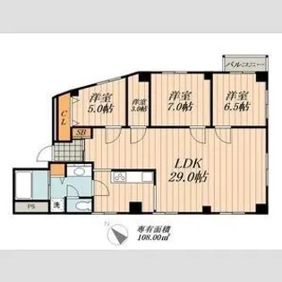ハイウッド栄【7F号室】の間取り