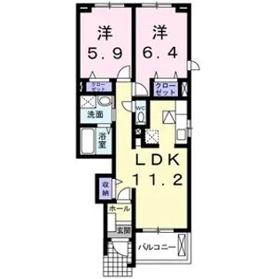 プラシード【1階】の間取り