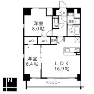 プレスティ則武【9階】の間取り