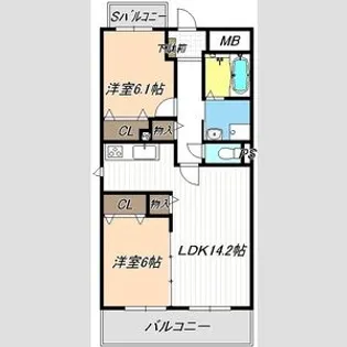 ビアンコロッソ【2階】の間取り