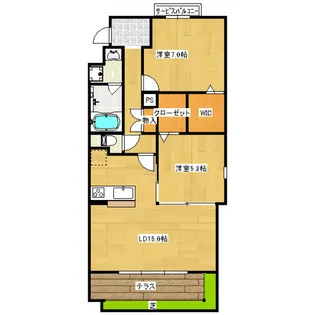 マルーン白壁【1階】の間取り