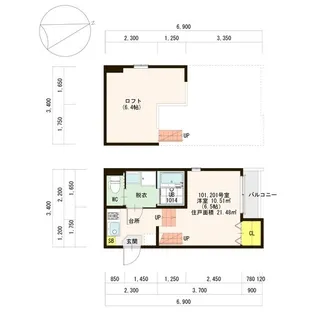 Loft15野並【2階】の間取り