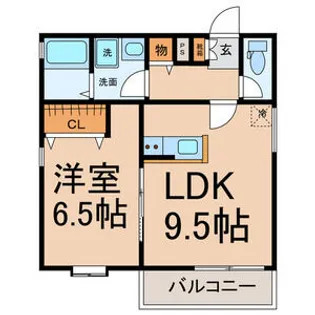 クラージュ吹上【101号室】の間取り