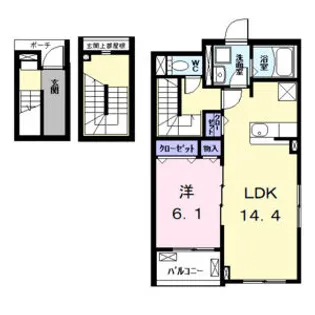 ハピネス【3階】の間取り