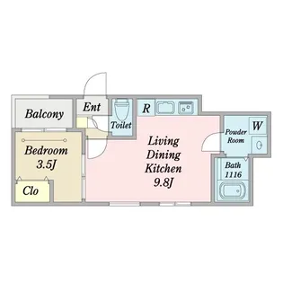 Cherim中村公園South【303号室】の間取り