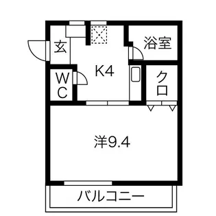 アベニュー野立【1B号室】の間取り