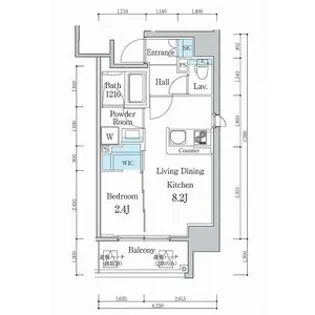 パートナーズ今池(旧デュオフラッツ今池リレア)【0307号室】の間取り