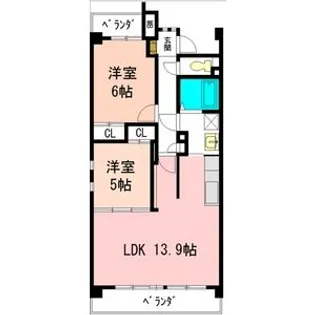 サン・レージュ【1階】の間取り