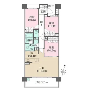 ザ・パークハウス東山レジデンス【106号室】の間取り