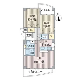 ビューテラス銀河【1階】の間取り