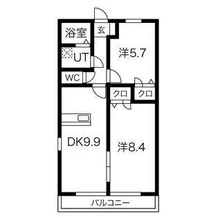 アウラガーデンA・B【A205号室】の間取り