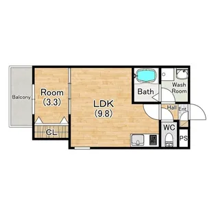 エステイトN名古屋星崎 犬(中型犬まで可)猫2匹可 事務所可【3階】の間取り