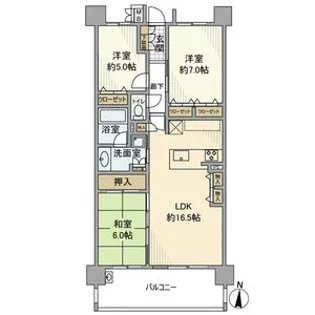 カルティア瑞穂が丘【-号室】の間取り